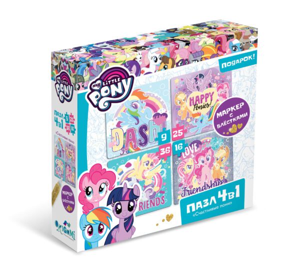 “My little pony” փազլ հավաքածու 4-ը 1-ում