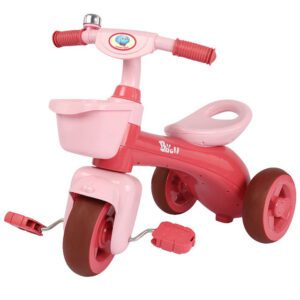 Մանկական եռանիվ վարդագույն հեծանիվ զամբյուղով