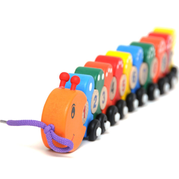 Փայտե տրամաբանական զարգացնող գնացք գույներով և թվերով