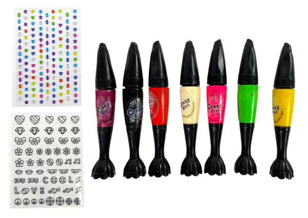 eng pl Large Nail Painting Kit Dryer Pens Glitters 12192 1