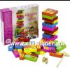 Փայտե խաղ Jenga գունավոր մուրճով