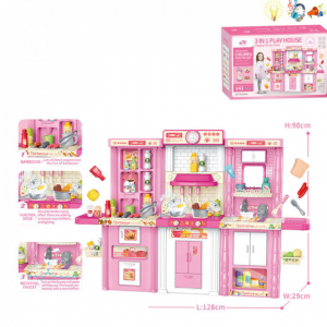 վարդագույն մանկական մեծ խոհանոց