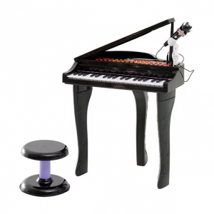 Մանկական սև դաշնամուր աթոռակով և բարձրախոսով