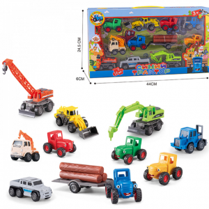 Կապույտ տրակտոր մեքենաների հավաքածու