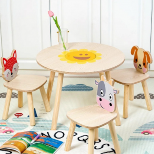 Փայտե սեղան 3 աթոռով