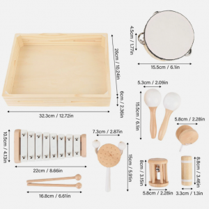 փայտե երաժշտական 9-ը 1-ում հավաքածուն