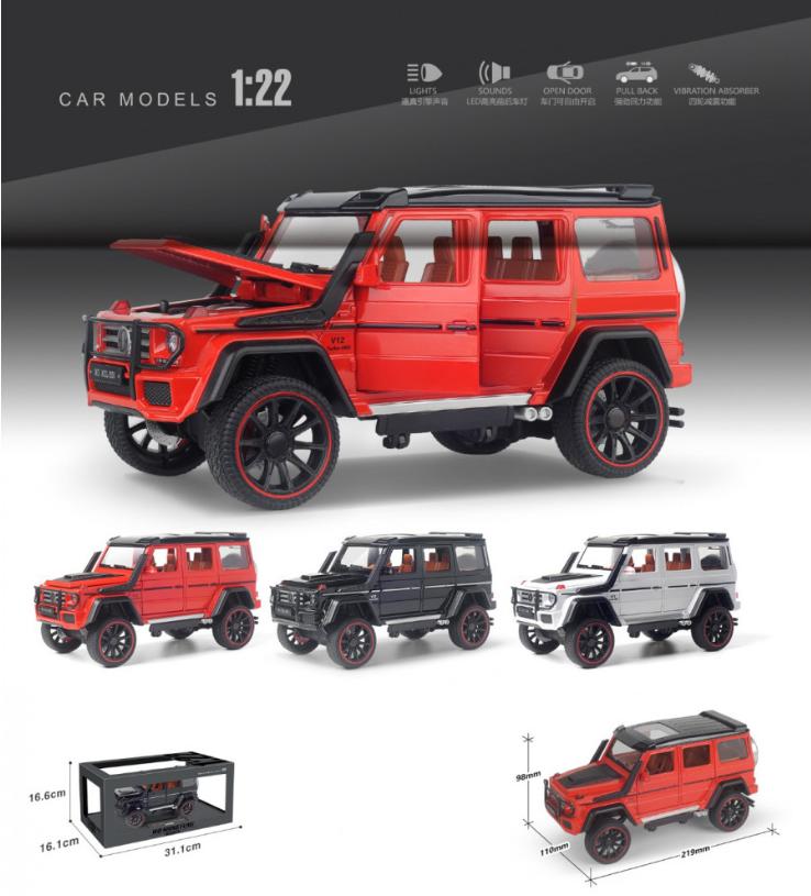 Մետաղական մեքենա Mercedes-Benz G500 ձայնային և լույսային էֆեկտներով